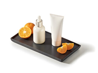 Cosmetic cream in an open container and a closed jar