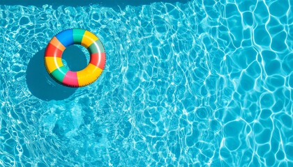 Bright top-down view of a pool with rippling turquoise water