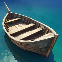 Obraz premium small wooden boat illustration