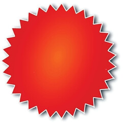 Red and white seal with red and yellow label and blank red seal badge vector icon design