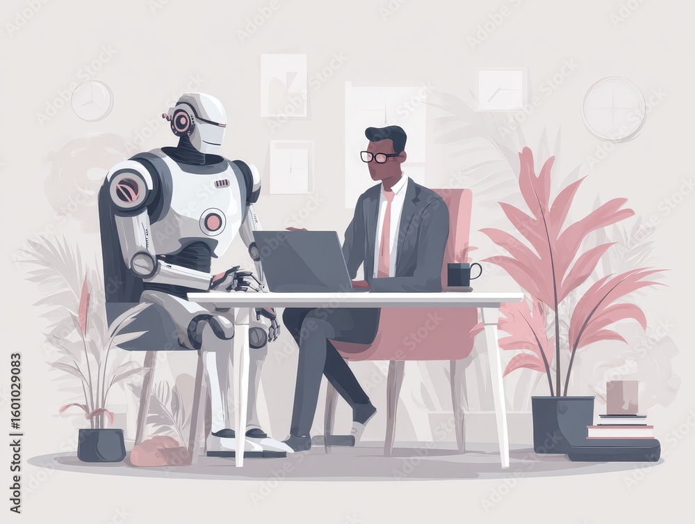 Aufkleber ai agent shopping and booking on internet. man using laptop computer to give instructions to ai at d