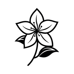 Elegant Clematis Flower Vector Icon | Botanical Illustration 