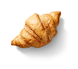 Fresh baked croissant isolated on a white background