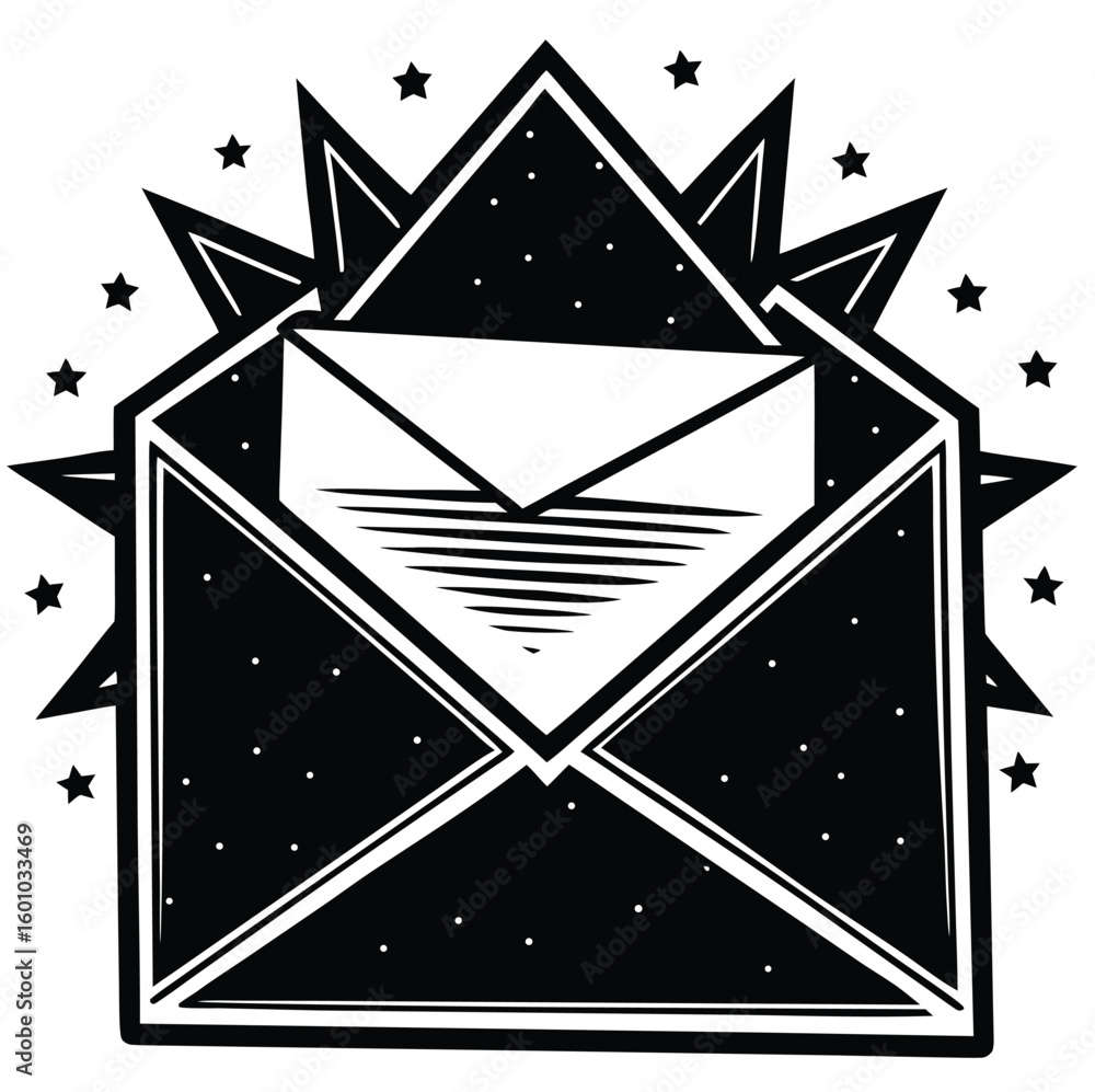 Poster abstract black and white star pattern background with star icons and vector design elements