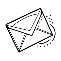 Mail envelope icon with message and letter illustration vector design concept