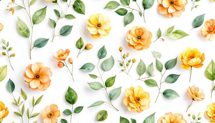 Delicate floral pattern on white background