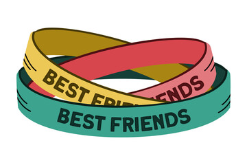best friend band, friendship band isolated on transparent background