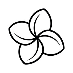 Plumeria Flower Vector Icon | Tropical Botanical Illustration Art | Flat Style