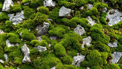Moss-covered rocks, close-up view