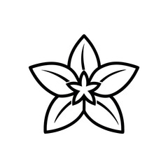 Star Jasmine Flower Silhouette Vector Icon