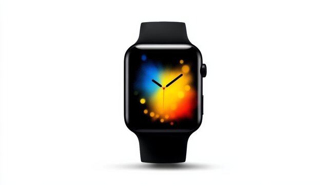 modern smartwatch close-up, white isolated background, flat design