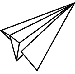 Isolated white background vector illustration of a paper plane symbol