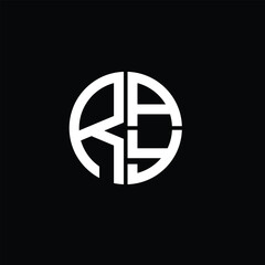 RAY logo RAY icon RAY monogram RAY letter minimalist Circle flat Unique modern abstract logo design.