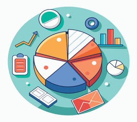 Vector infographic design template featuring arrows, icons, and business charts for web and print layouts