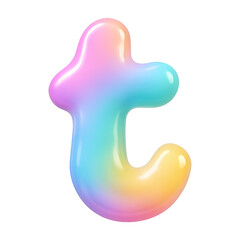 PNG Colorful glossy letter T