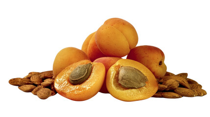 Fresh Organic Apricots and Almonds: Rustic Harvest Composition
