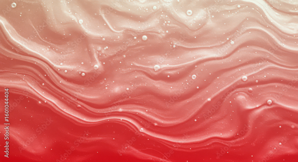 Aufkleber an abstract background with red and white waves creates a fluid and dynamic marble