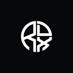 RDX logo RDX icon RDX monogram RDX letter minimalist Circle flat Unique modern abstract logo design.