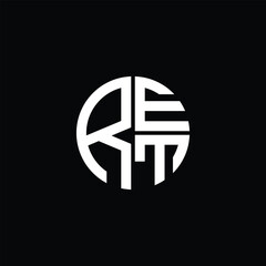 RET logo RET icon RET monogram RET letter minimalist Circle flat Unique modern abstract logo design.