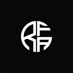 RFA logo RFA icon RFA monogram RFA letter minimalist Circle flat Unique modern abstract logo design.