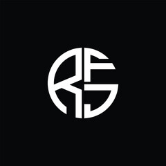 RFJ logo RFJ icon RFJ monogram RFJ letter minimalist Circle flat Unique modern abstract logo design.