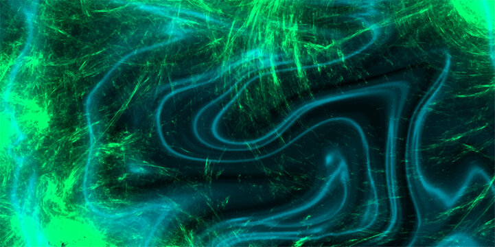 Acrylic hand painted background for design and template. Painting with a Blue and green color scheme smoky flowing design background. The intense contrast and dynamic shapes create a dramatic