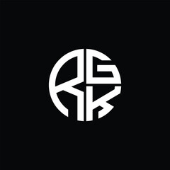 RGK logo RGK icon RGK monogram RGK letter minimalist Circle flat Unique modern abstract logo design.