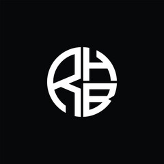 RHB logo RHB icon RHB monogram RHB letter minimalist Circle flat Unique modern abstract logo design.
