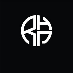 RHP logo RHP icon RHP monogram RHP letter minimalist Circle flat Unique modern abstract logo design.