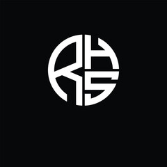 RHS logo RHS icon RHS monogram RHS letter minimalist Circle flat Unique modern abstract logo design.