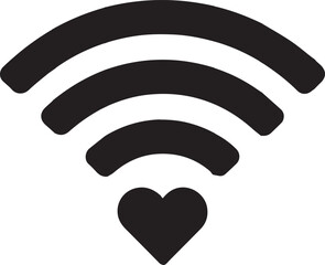 love Wi Fi icon symbol wireless internet network connection signal vector illustration