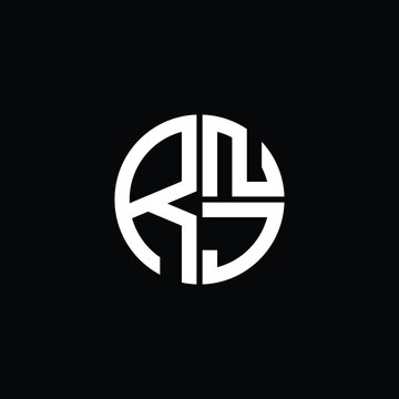 RNJ logo RNJ icon RNJ monogram RNJ letter minimalist Circle flat Unique modern abstract logo design.