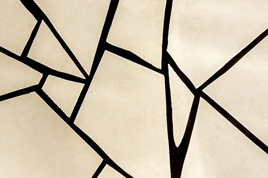 Abstract geometric pattern with dynamic black and white lines and shapes