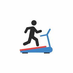 Person Running on Treadmill Simple Flat Vector Icon Illustration