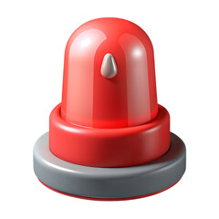Fototapeta premium A 3d rendering of a red emergency alarm light on a transparent background