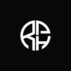 RPH logo RPH icon RPH monogram RPH letter minimalist Circle flat Unique modern abstract logo design.