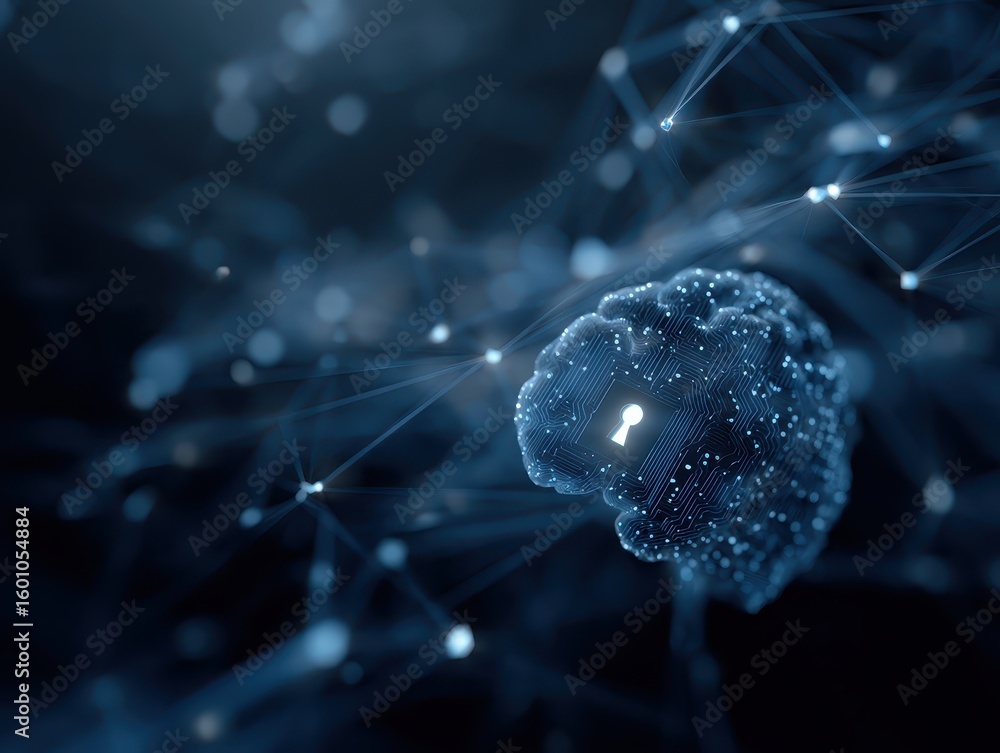 Poster ai security, protecting information in a connected world. secure data management and artificial inte