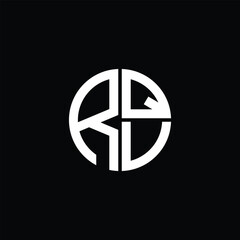 RQV logo RQV icon RQV monogram RQV letter minimalist Circle flat Unique modern abstract logo design.