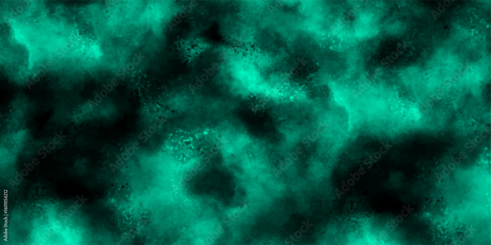 Poster abstract vivid, teal-green cloudy texture background with soft gradients and smoky, diffuse shapes. 