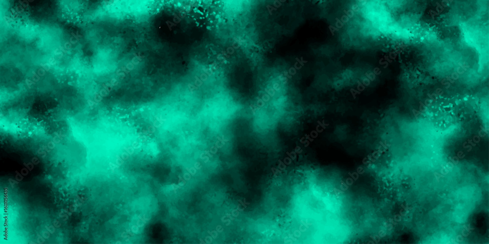 Poster abstract vivid, teal-green cloudy texture background with soft gradients and smoky, diffuse shapes. 