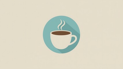 A simple and clean vector illustration of a coffee cup with small steam rising from the cup to convey warmth. Perfect for use as a logo or icon.