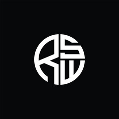 RSW logo RSW icon RSW monogram RSW letter minimalist Circle flat Unique modern abstract logo design.