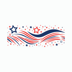 Patriotic wavy stars background design.