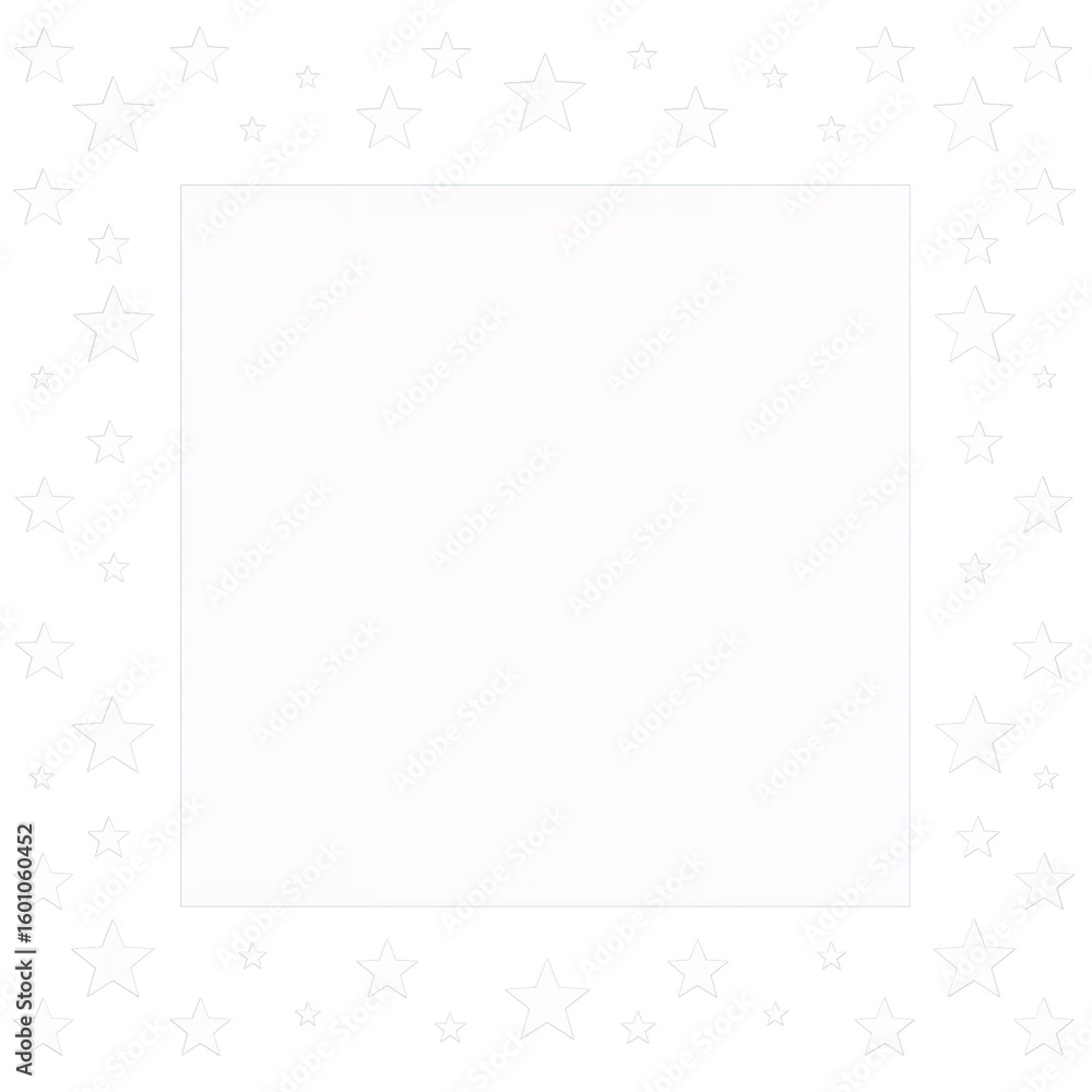 Poster celestial frame with scattered stars creating a whimsical border for content insertion
