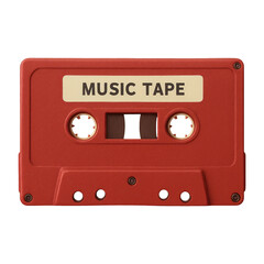 Obraz premium PNG Retro red cassette tape graphic.