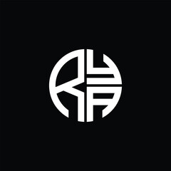 RYA logo RYA icon RYA monogram RYA letter minimalist Circle flat Unique modern abstract logo design.
