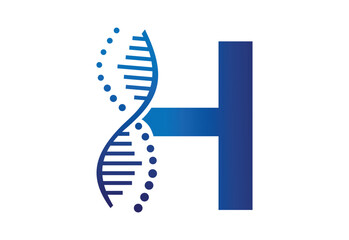 creative logo icon DNA latter H