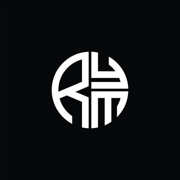 RYM logo RYM icon RYM monogram RYM letter minimalist Circle flat Unique modern abstract logo design.