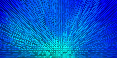 Obraz premium Abstract blue triangular pattern design with vibrant light burst effect