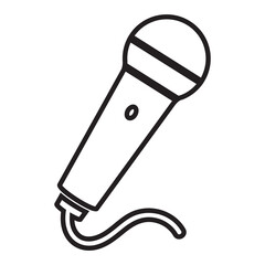 Black microphone symbol icons for media, voice recording, broadcasting, and podcasting themes—suitable for digital design, tech branding, or streaming visuals.